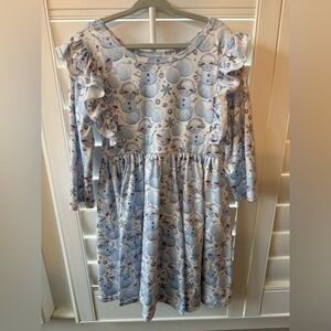 Snowman Print Twirly Skater Dress